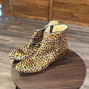 Nine West Leopard-Print Ankle Booties in Brown and Black